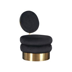 Modrest Fleming - Modern Black Velvet & Gold Accent Chair