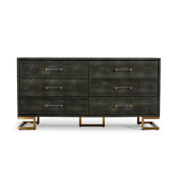 Modrest Howard - Modern Shagreen Grey Leatherette & Gold Dresser