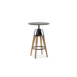 Modrest Yates Modern Concrete & Oak Bar Table