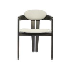 Modrest Thorne Light Grey and Dark Grey Arm Dining Chair