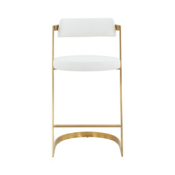 Modrest Shandra - White PU & Gold Counter Stool