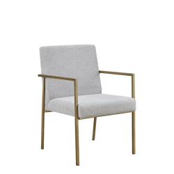 Modrest Burnham - Modern White & Brass Arm Dining Chair