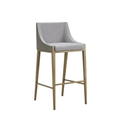 Modrest Fairview - Contemporary Grey + Brass Bar Stool