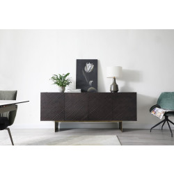 Modrest Gerald- Modern Brown Ash and Antique Cooper Buffet