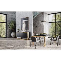 Modrest Fauna - Modern Wenge and Brass Dining Table