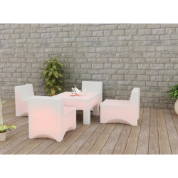 Modern LED 5 Piece Patio Lounge Set 
