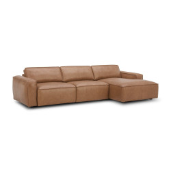 Modrest Cambria - Modern RAF Cognac Leather Sectional Sofa