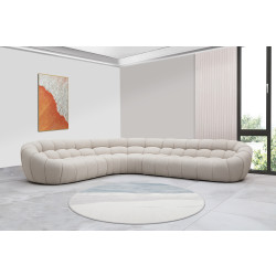 Divani Casa Yolonda - Modern Beige Curved Sectional Sofa
