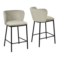 Modrest Bessie - Modern Grey Counter Stool Set of 2