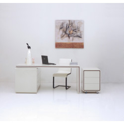 Modrest 810OT - Modern Cream High Gloss Office Desk