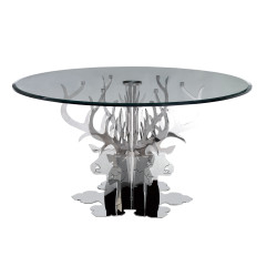 Temptation Hamlet Round Luxury Glass Dining Table