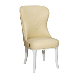 Deco Style Cream Gloss Leather Dining Chair 