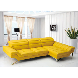 Divani Casa Leven - Modern Yellow Leather Right Facing Sectional Sofa