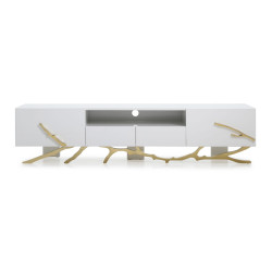Modrest Legend Modern White & Gold TV Stand