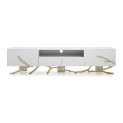 Modrest Legend - 87"-Wide Modern White Gold TV Stand