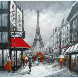 Modrest ADC8088 Paris Street Oil Painting On Canvas