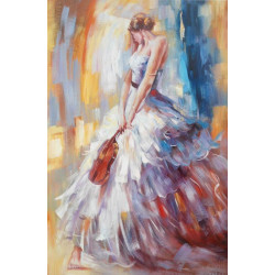 Modrest ADC8326 Girl With Violin Oil Painting On Canvas