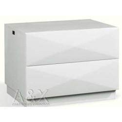 A&X White Crocodile Texture Nightstand