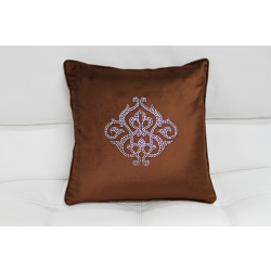 Modrest Brown Elegant Faux Crystal Throw Pillow