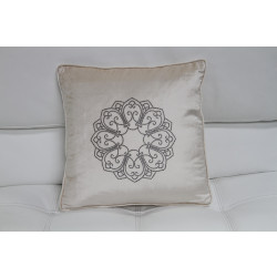 Modrest Ivory Elegant Faux Crystal Throw Pillow