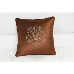Modrest Brown Elegant Faux Crystal Throw Pillow