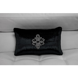 Modrest Black Elegant Faux Crystal Throw Pillow
