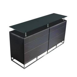 Modrest K017 - Modern 6 Drawer Black Gloss Buffet