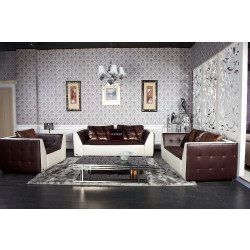 Divani Casa K8436 - Modern Chocolate Eco-Leather Sofa Set