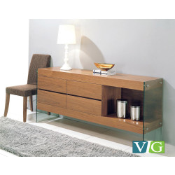 Modrest Aura Modern Walnut Buffet