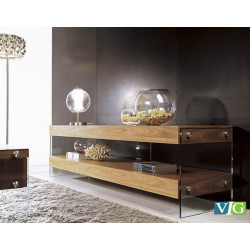 Modrest Aura Modern Walnut Floating TV Stand