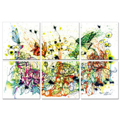 Modrest Butterfly Chaos 6-Panel Photo on Canvas
