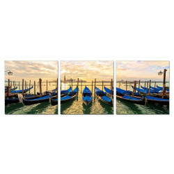 Modrest Gondolas 3-Panel Photo on Canvas