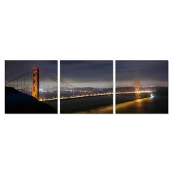 Modrest Golden Gate Bridge 3-Panel Photo on Canvas