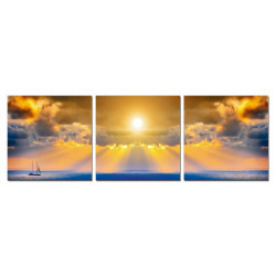 Modrest Horizon 3-Panel Photo on Canvas