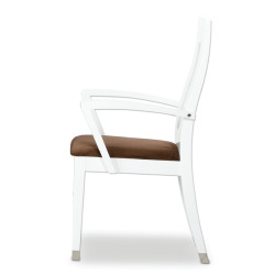 Thor - Modern White Glossy Dining Arm Chair (Set of 2)