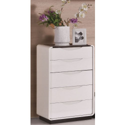 Modrest 2016 Modern White and Black 5-Drawer Chest