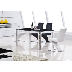 Modrest 2068 Modern White and Black Dining Table