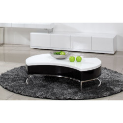 Modrest 4G068 Modern Black and White Round Coffee Table