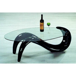 Modrest AC377 Contemporary Black Glass Top Coffee Table