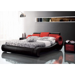 Modrest BL9026 Modern Black and Red Leatherette Bed