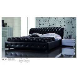 Modrest BL9042 Modern Black Leatherette w/ Crystals Bed