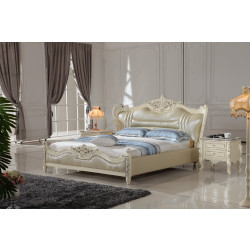 Modrest BL9064 Transitional Beige Leather Queen Bed