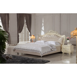 Modrest BL9066 Transitional Beige Leather Queen Bed