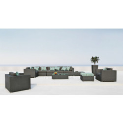 Renava Alps 11 - Sectional, Two Chairs, End Table, Ottoman and Coffee Table Patio Set