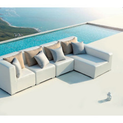 Renava Nicosia White Outdoor Small Sectional Sofa w/ Right Facing Chaise