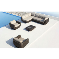 Renava Reviera - Sectional, Two Chairs and Coffee Table Patio Set
