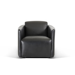 Divani Casa Brianza Modern Black Full Leather Lounge Chair