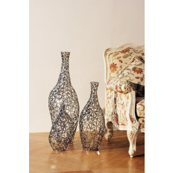 VSS4003-1 - Modern 17" Chrome Plated Iron Vase