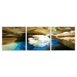 Modrest Blue Grotto 3-Panel Photo On Canvas