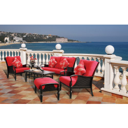 Renava Napa - 5-Piece Red Cushion Outdoor Patio Set